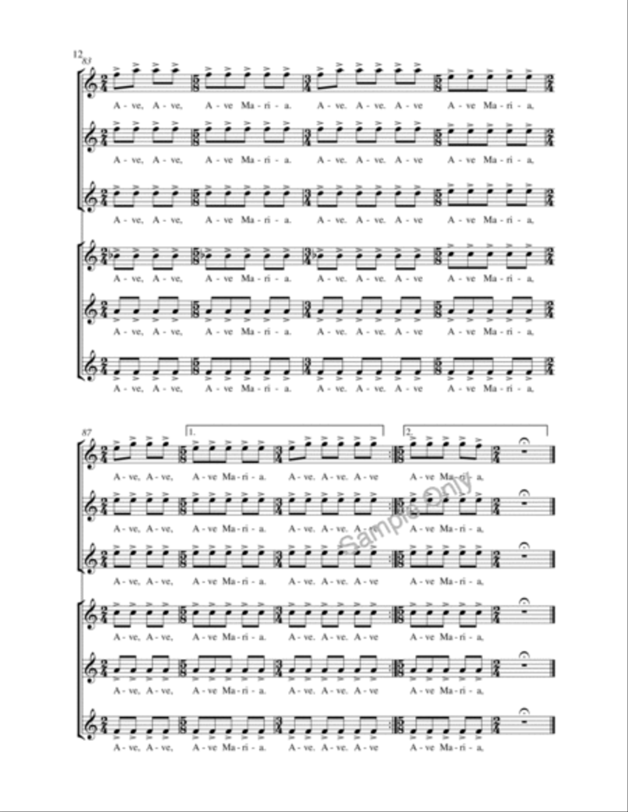 Ave Maria Ave Maria A Cappella scores gallery preview page 12