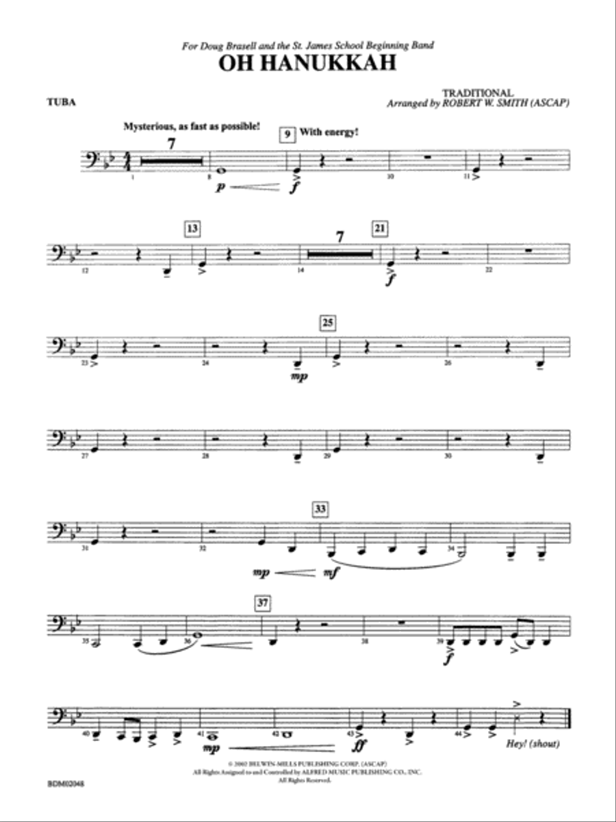 Oh Hanukkah: Tuba Concert Band scores gallery preview page 1