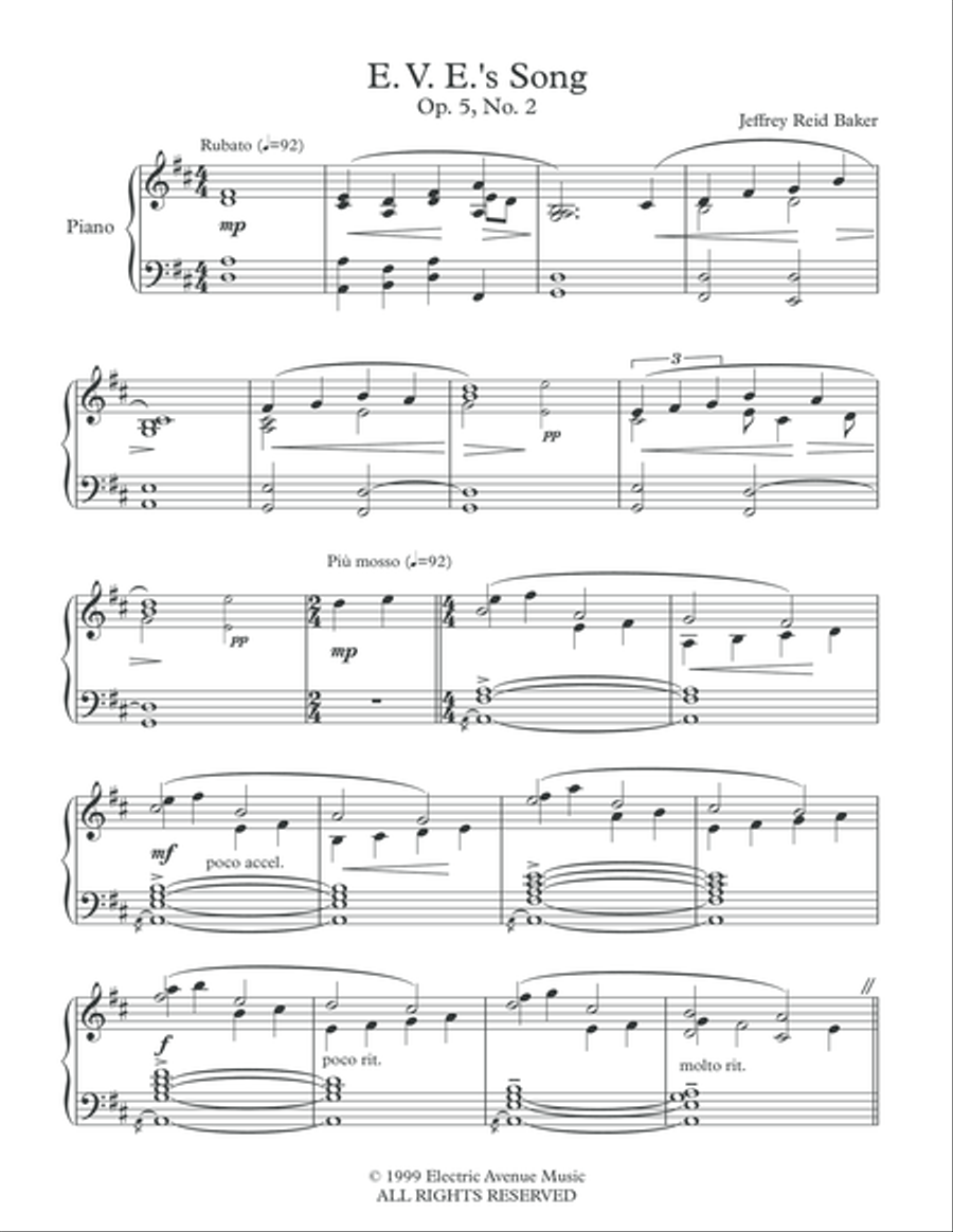 EVE SONG: Elegy Op. 5, No.2 Piano Solo scores gallery preview page 2
