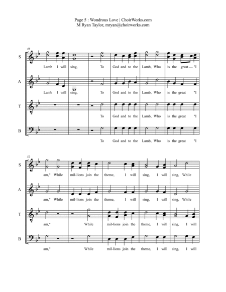 Wondrous Love : SATB Acapella Choir (with Divisi)