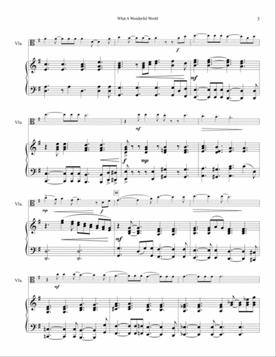 What A Wonderful World Viola scores gallery preview page 4