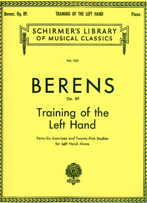 Book cover for Training of the Left Hand, Op. 89