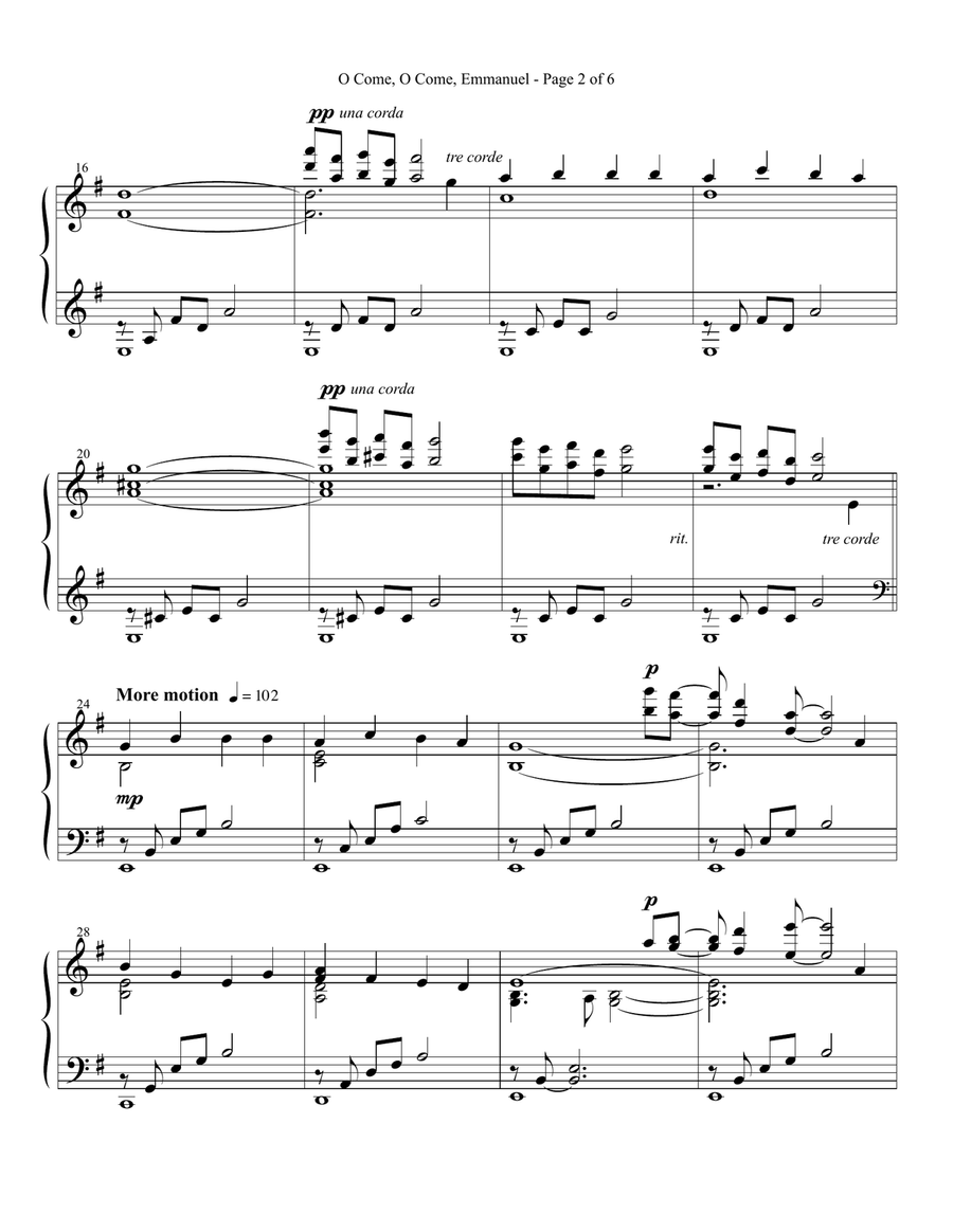 O Come, O Come, Emmanuel (Piano Solo by Eric Carlson) Piano Solo scores gallery preview page 3