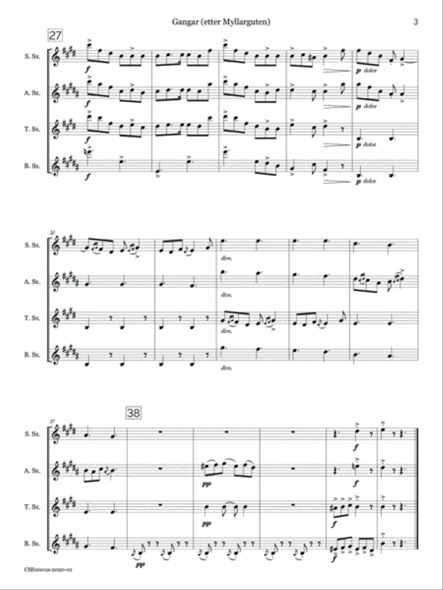 Romantic Quartets of Progressive Difficulty, Volume 1 Saxophone Quartet scores gallery preview page 5