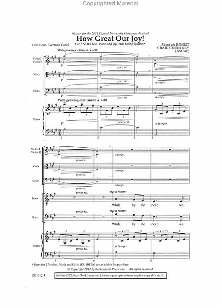 How Great Our Joy! - SATB 4-Part scores gallery preview page 2