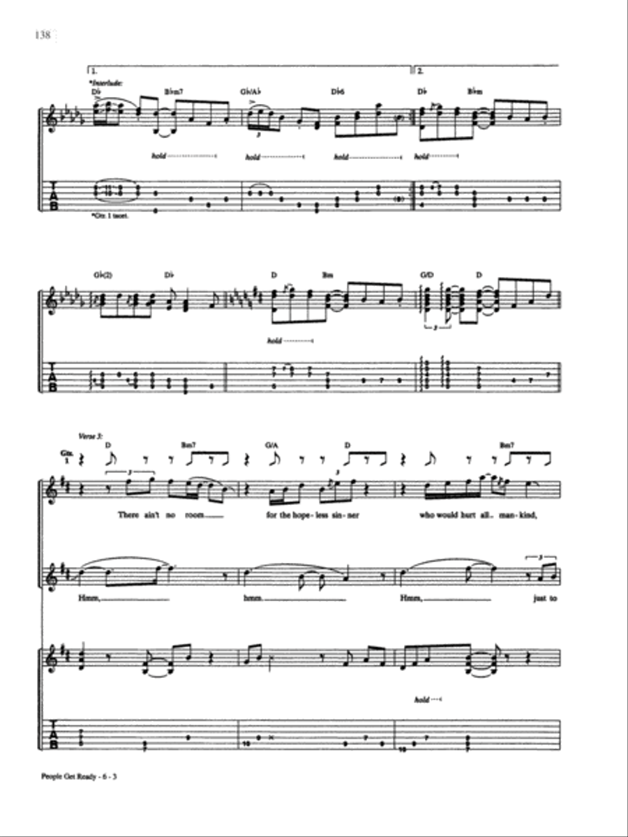 People Get Ready Piano, Vocal, Guitar scores gallery preview page 3