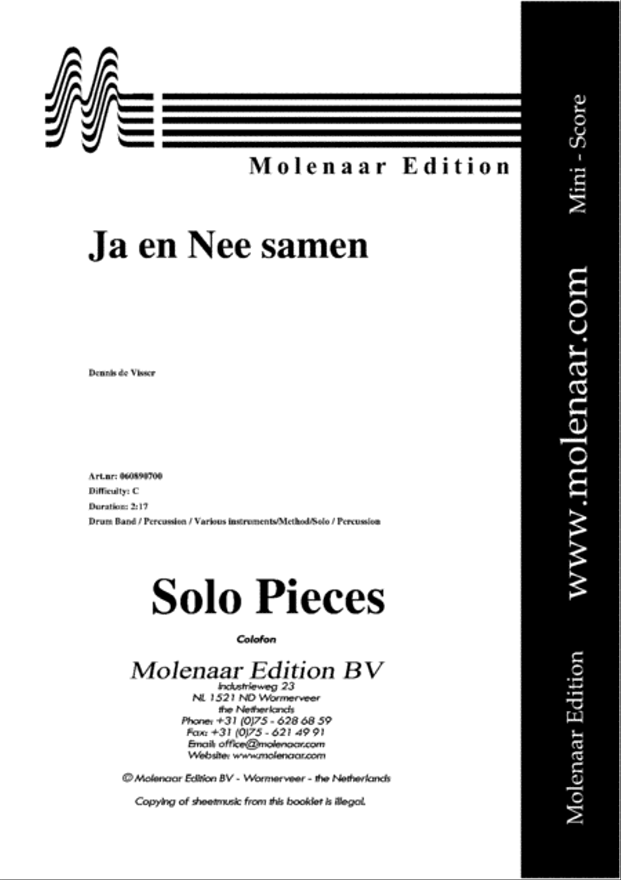Ja en Nee Samen Percussion scores gallery preview page 2