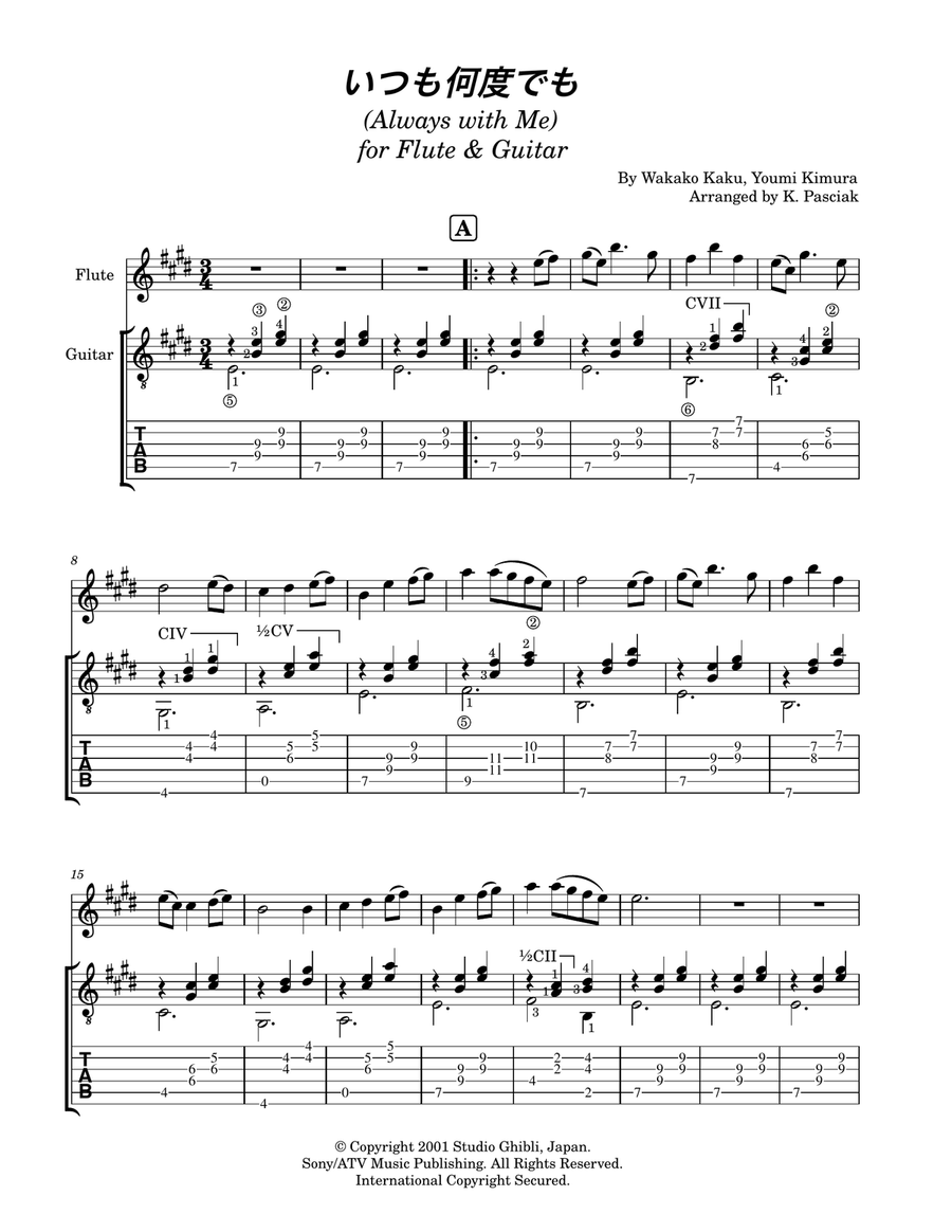 Itsumo Nandodemo (always With Me) Flute scores gallery preview page 3