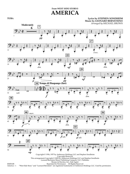 America (from West Side Story) (arr. Michael Brown) - Tuba