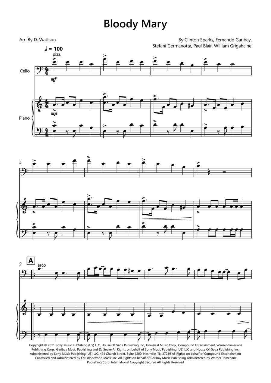 Bloody Mary Chamber Music scores gallery preview page 1