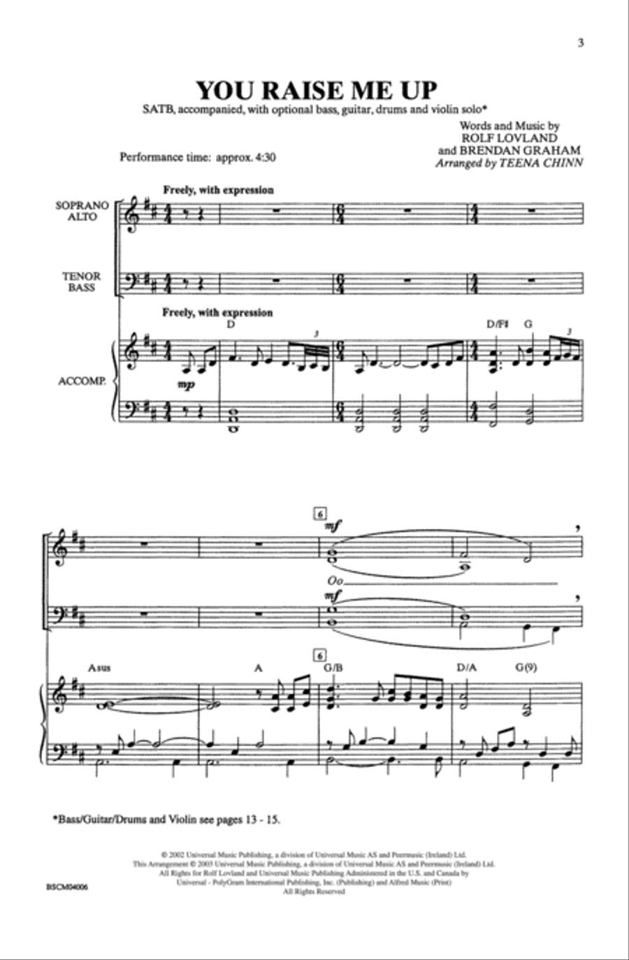 You Raise Me Up 4-Part scores gallery preview page 3