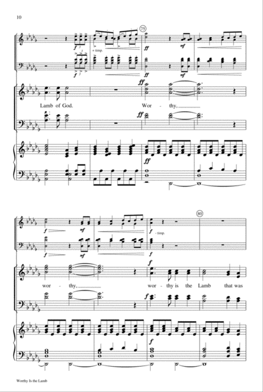 Worthy Is the Lamb Worthy Is the Lamb 4-Part scores gallery preview page 10