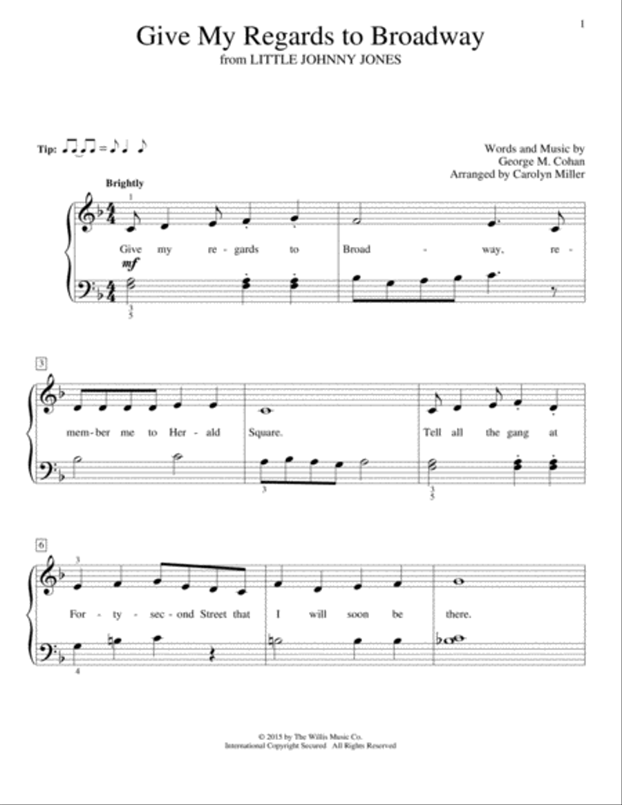 Give My Regards To Broadway Piano Method scores gallery preview page 1
