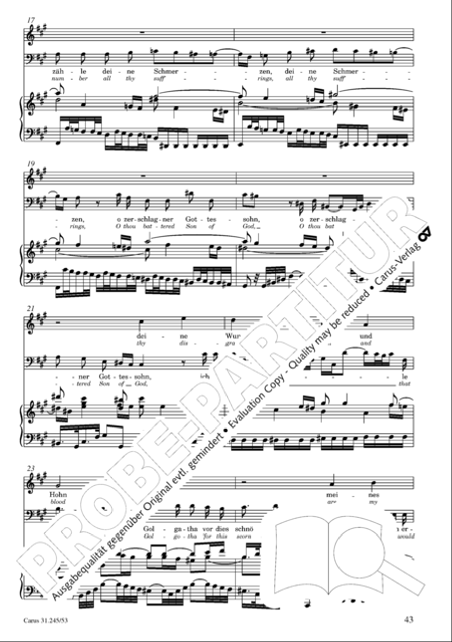 St. John Passion (Johannes-Passion) 4-Part scores gallery preview page 44