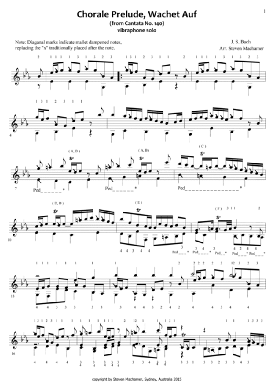 Wachet Auf, Chorale Prelude Vibraphone scores gallery preview page 3