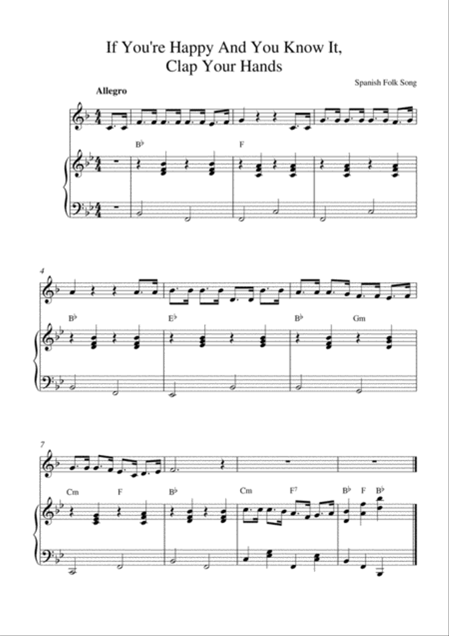 If You're Happy And You Know It, Clap Your Hands English Horn scores gallery preview page 1