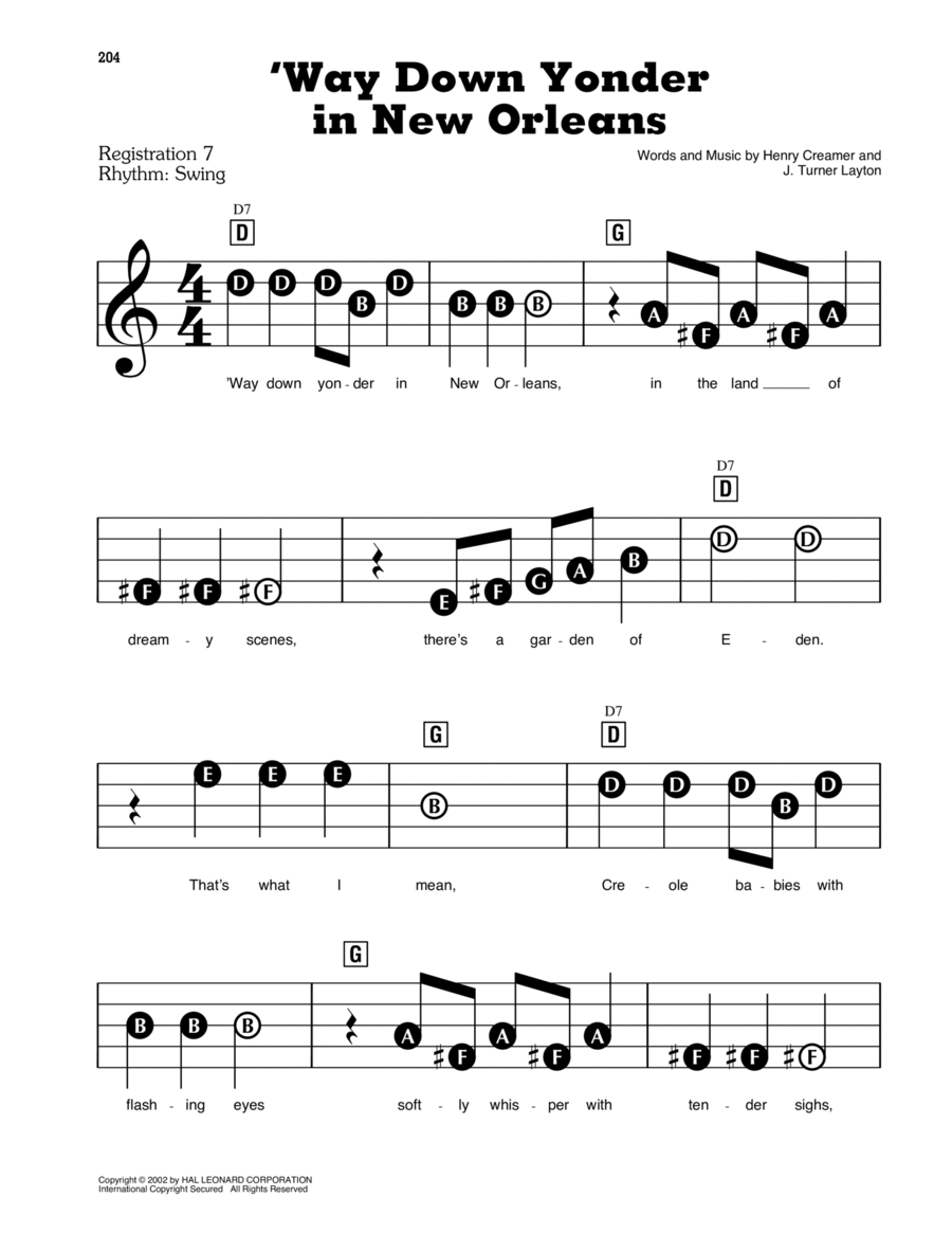 'Way Down Yonder In New Orleans Score scores gallery preview page 1