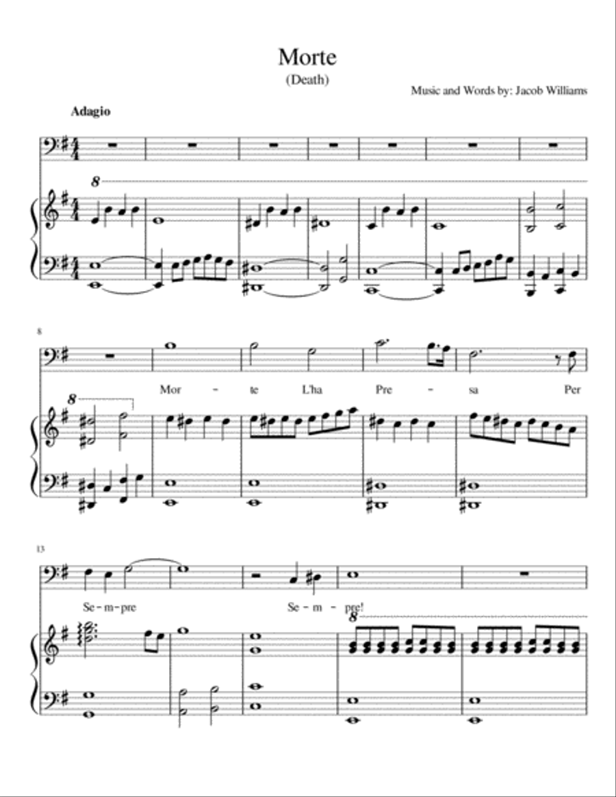 Morte (Death) Morte (Death) Low Voice scores gallery preview page 1
