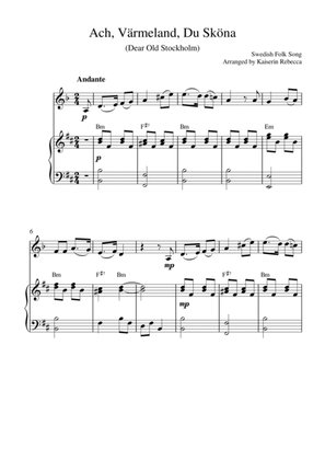 Ach, Värmeland, Du Sköna (Dear Old Stockholm) (for clarinet in A solo and piano accompaniment)