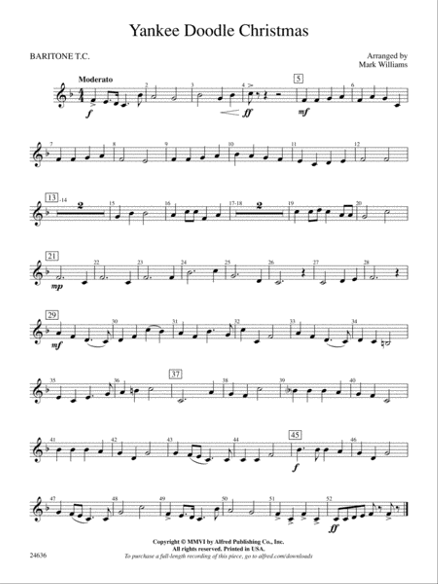 Yankee Doodle Christmas: Baritone T.C. Concert Band scores gallery preview page 1