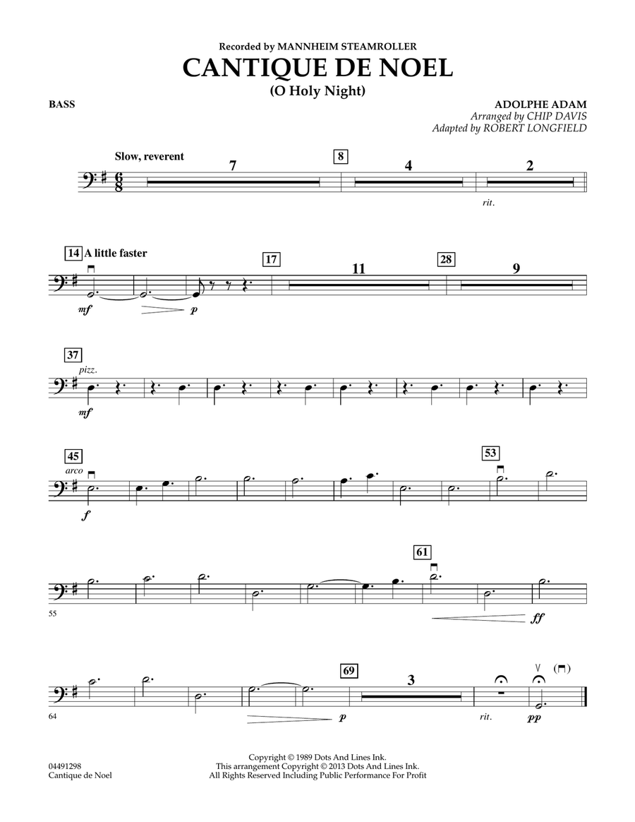 Cantique de Noel (O Holy Night) - Bass Orchestra scores gallery preview page 1