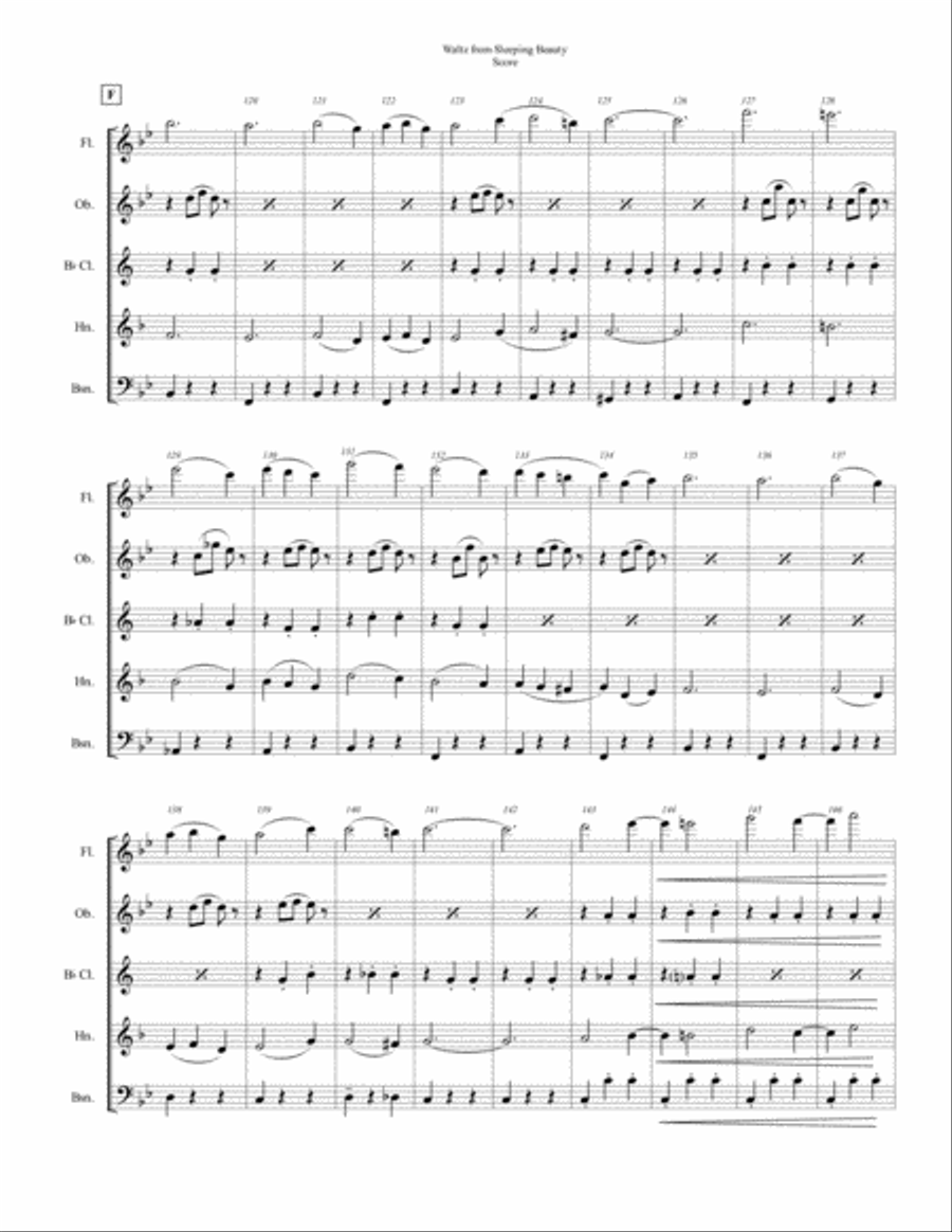 Waltz from Sleeping Beauty (for woodwind quintet) Woodwind Quintet scores gallery preview page 6
