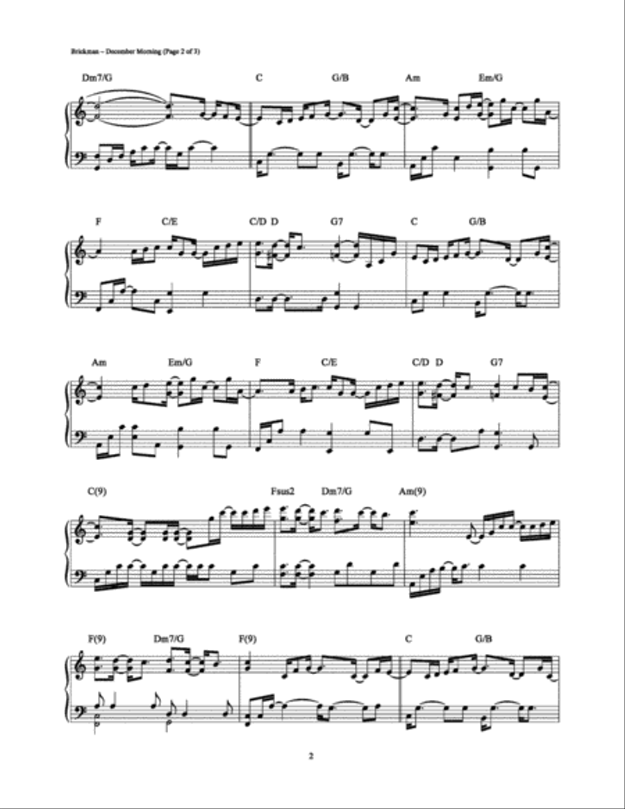 December Morning Piano Solo scores gallery preview page 2