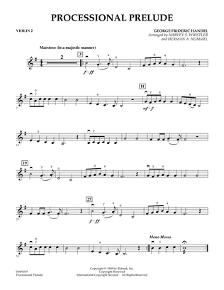 Book cover for Processional Prelude - Violin 2