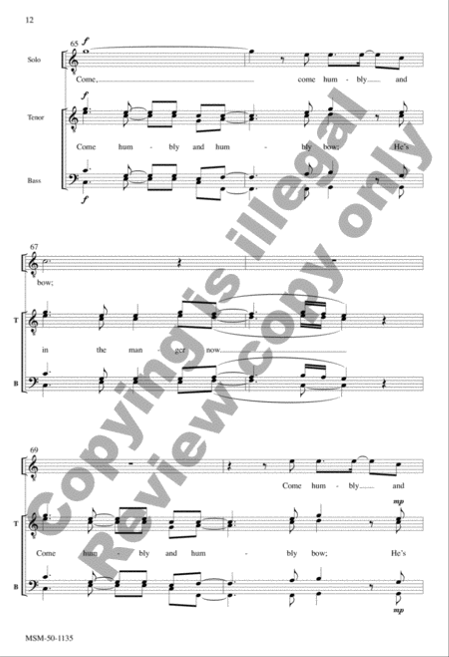 A King Is Born (Choral Score) TTBB scores gallery preview page 12