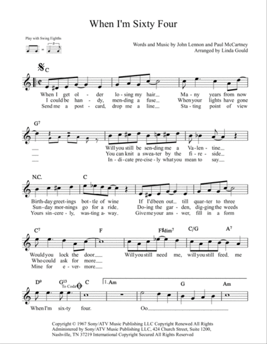 When I'm Sixty-four Voice scores gallery preview page 2