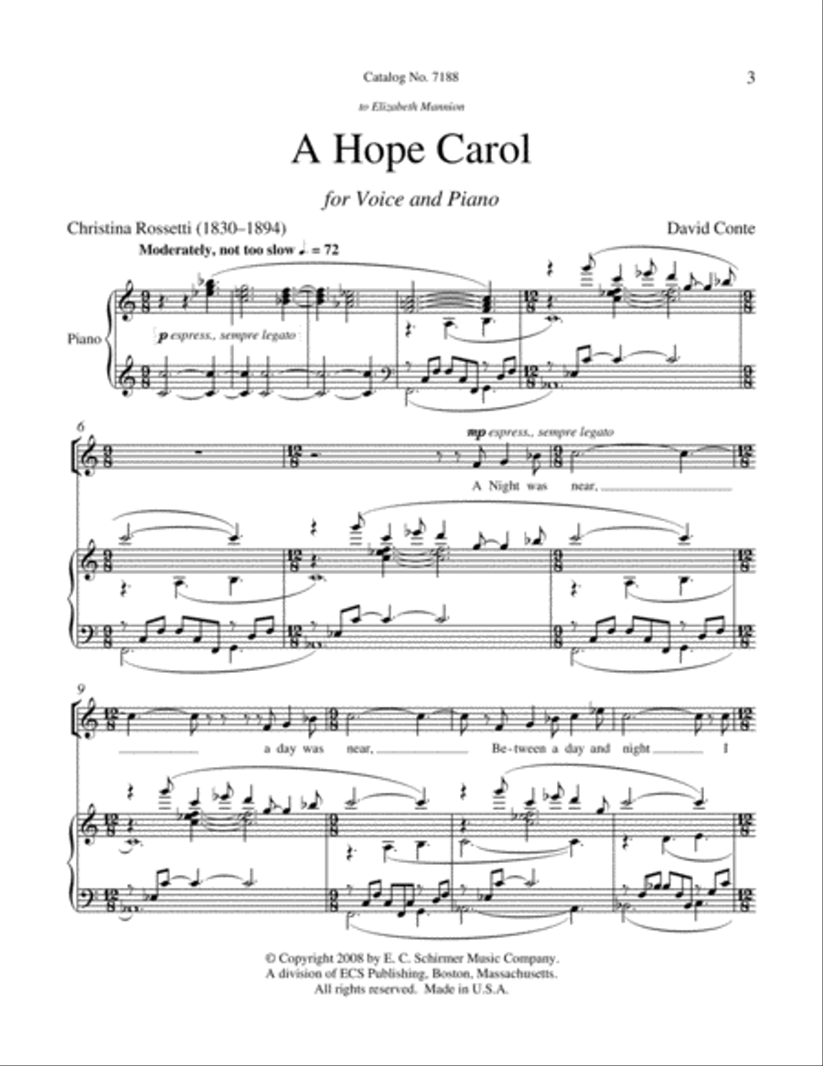 A Hope Carol High Voice scores gallery preview page 2