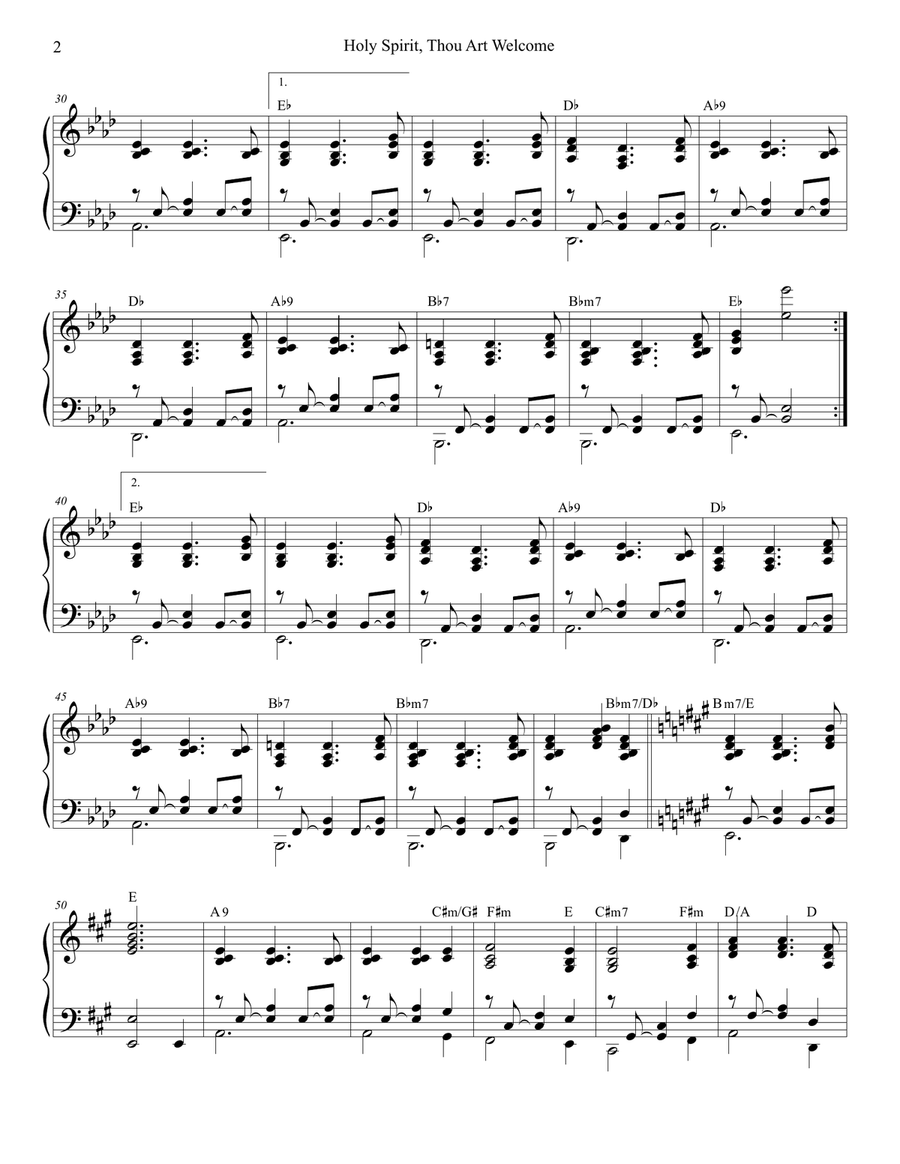 Holy Spirit, Thou Art Welcome String Duet scores gallery preview page 6