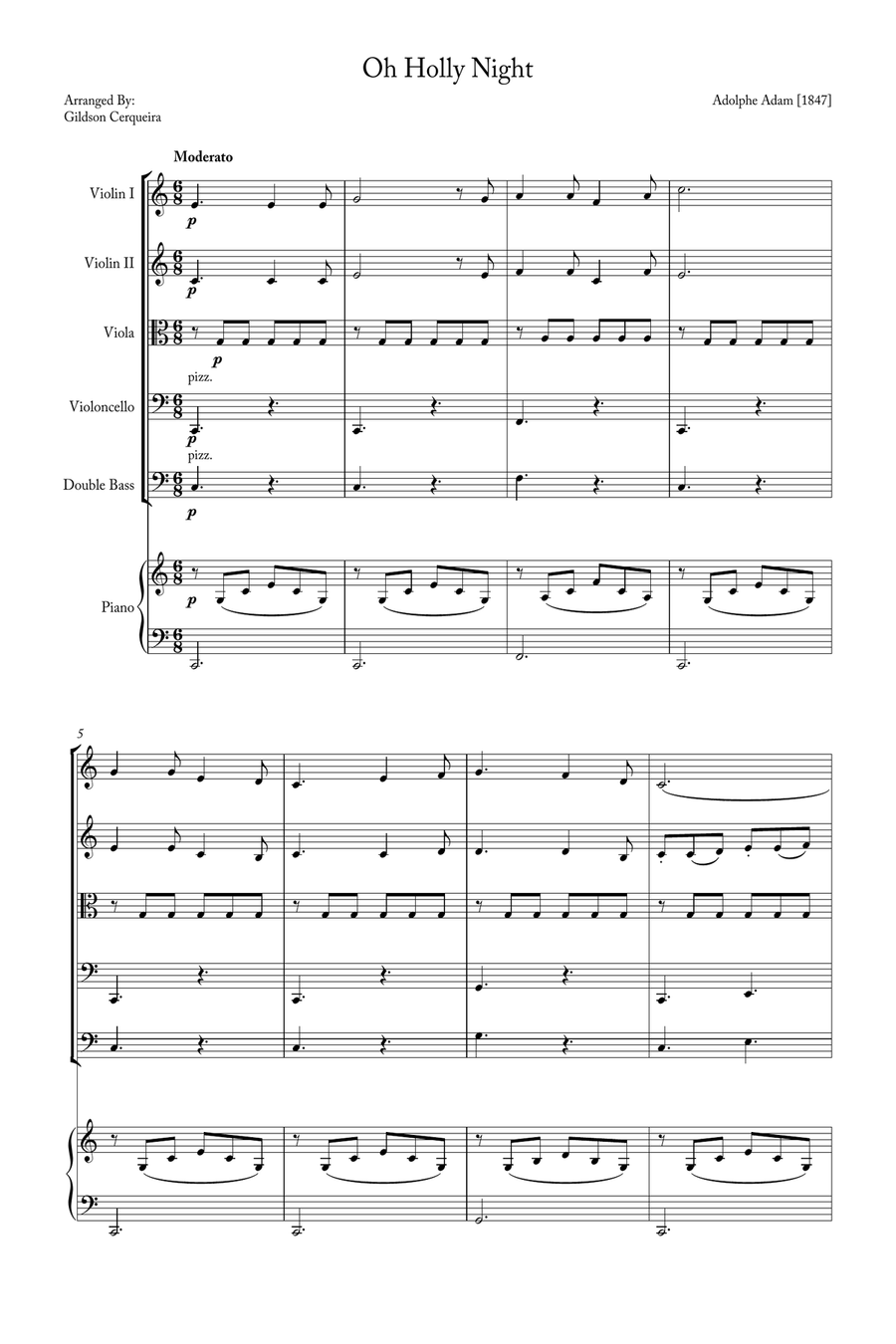 Oh Holy night String Orchestra scores gallery preview page 1