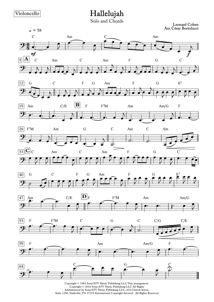 Hallelujah instrumental piano violin cello store