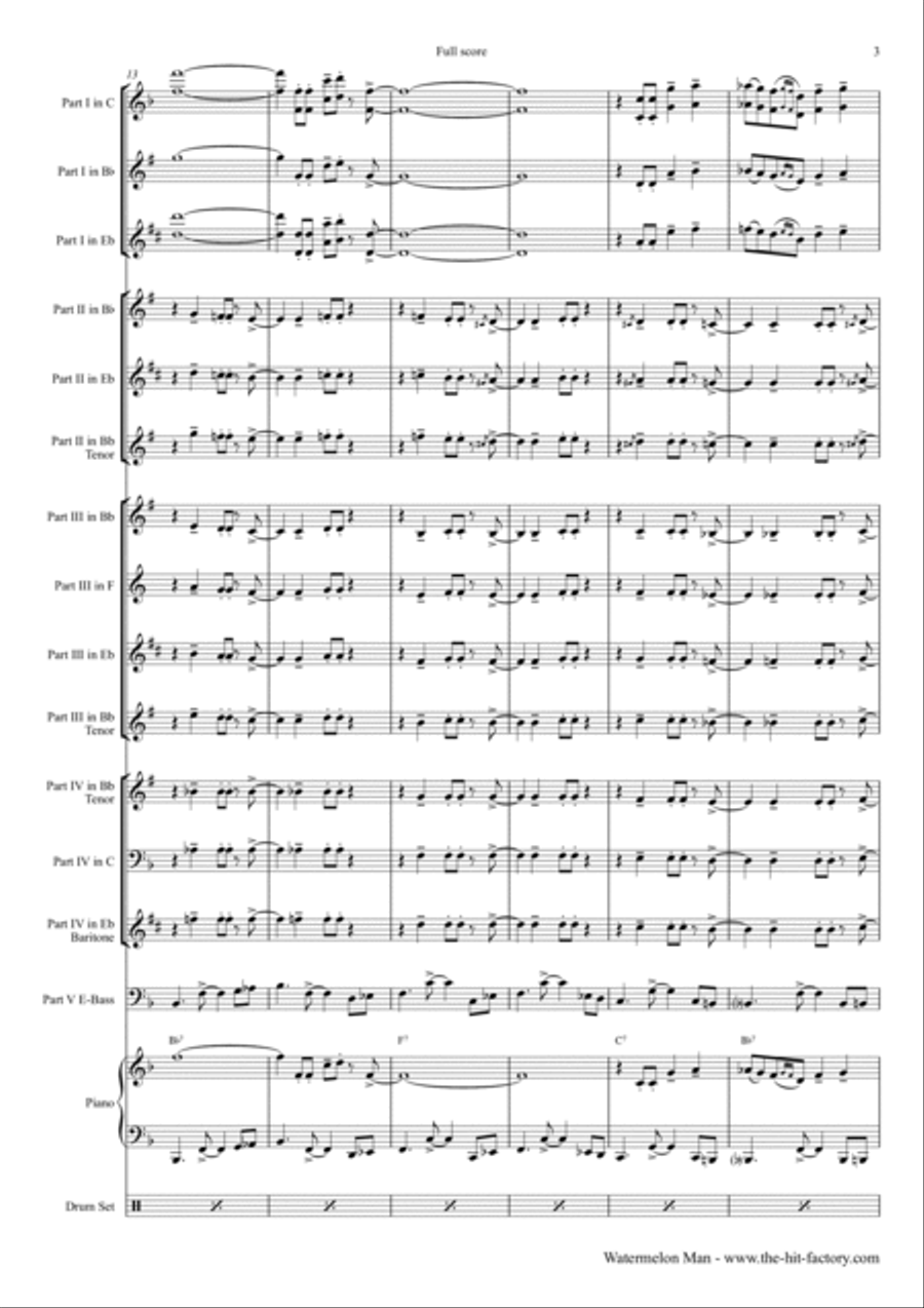 Watermelon Man Euphonium scores gallery preview page 3