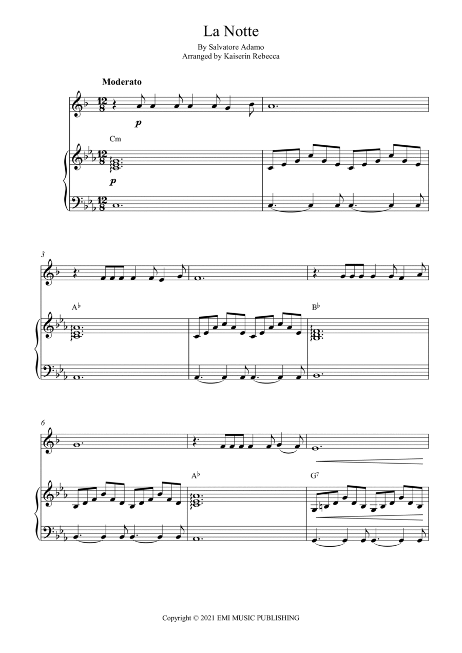 La Notte B-Flat Clarinet scores gallery preview page 1