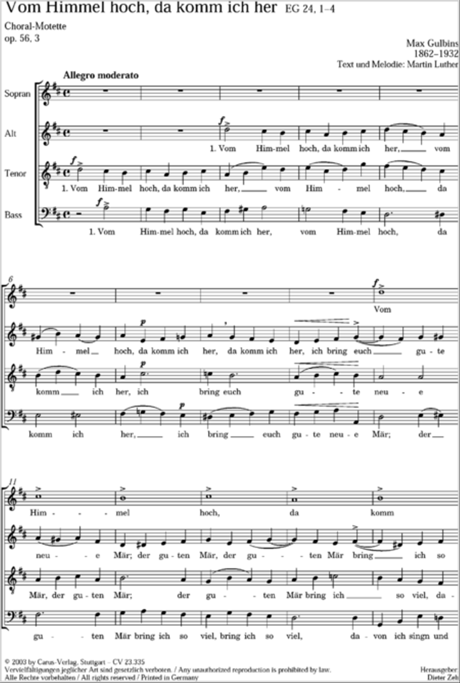 From heav'n above to earth I come (Vom Himmel hoch, da komm ich her) 4-Part scores gallery preview page 6