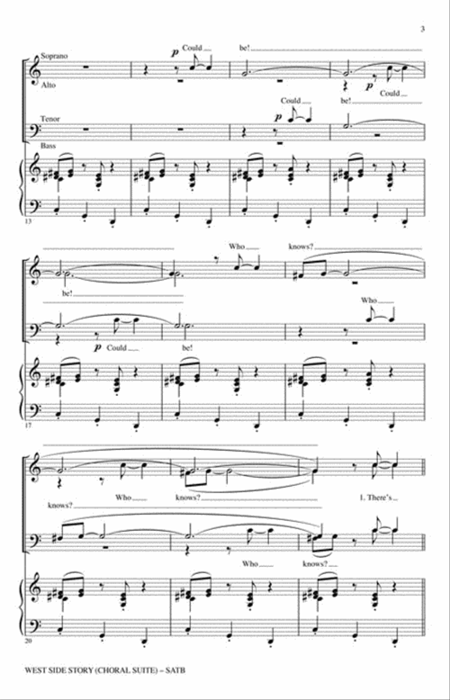 West Side Story (Choral Suite) 4-Part scores gallery preview page 3
