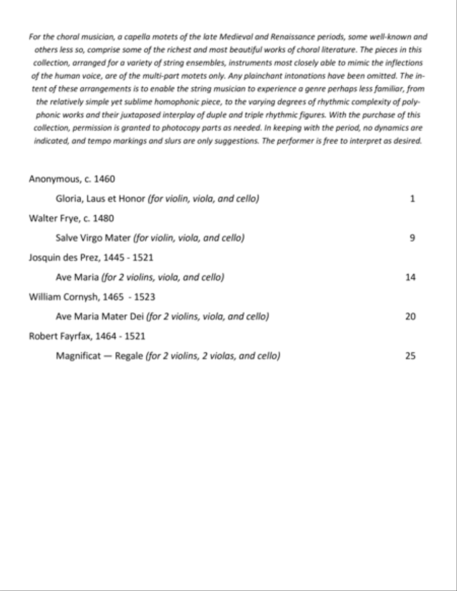 Early Renaissance Motets Arranged for Strings, vol. 1 String Orchestra scores gallery preview page 2