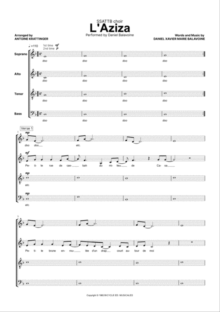 L' Aziza 4-Part scores gallery preview page 1