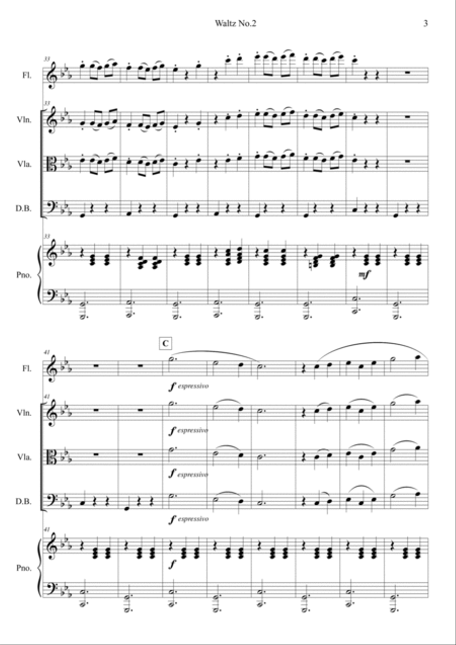 Waltz No.2 (Jazz Suite No.2_Suite For Promenade Orchestra) Double Bass scores gallery preview page 3