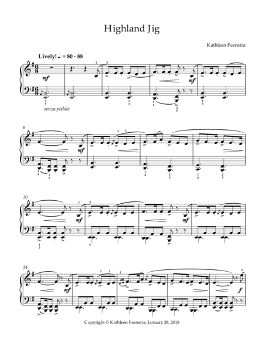 Highland Jig Piano Solo scores gallery preview page 2