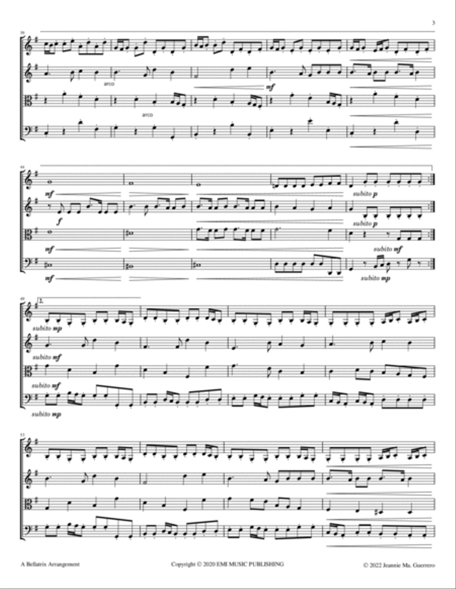 One Of Us One Of Us String Quartet scores gallery preview page 3