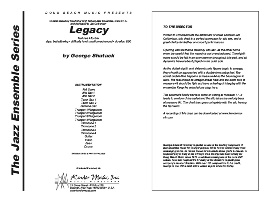 Legacy Jazz Ensemble scores gallery preview page 1