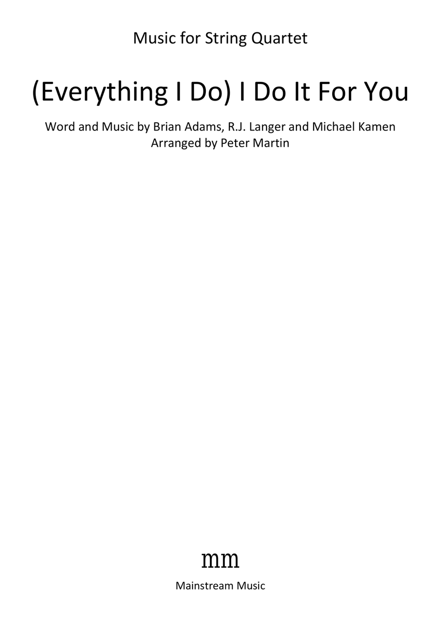(Everything I Do) I Do It For You String Quartet scores gallery preview page 2
