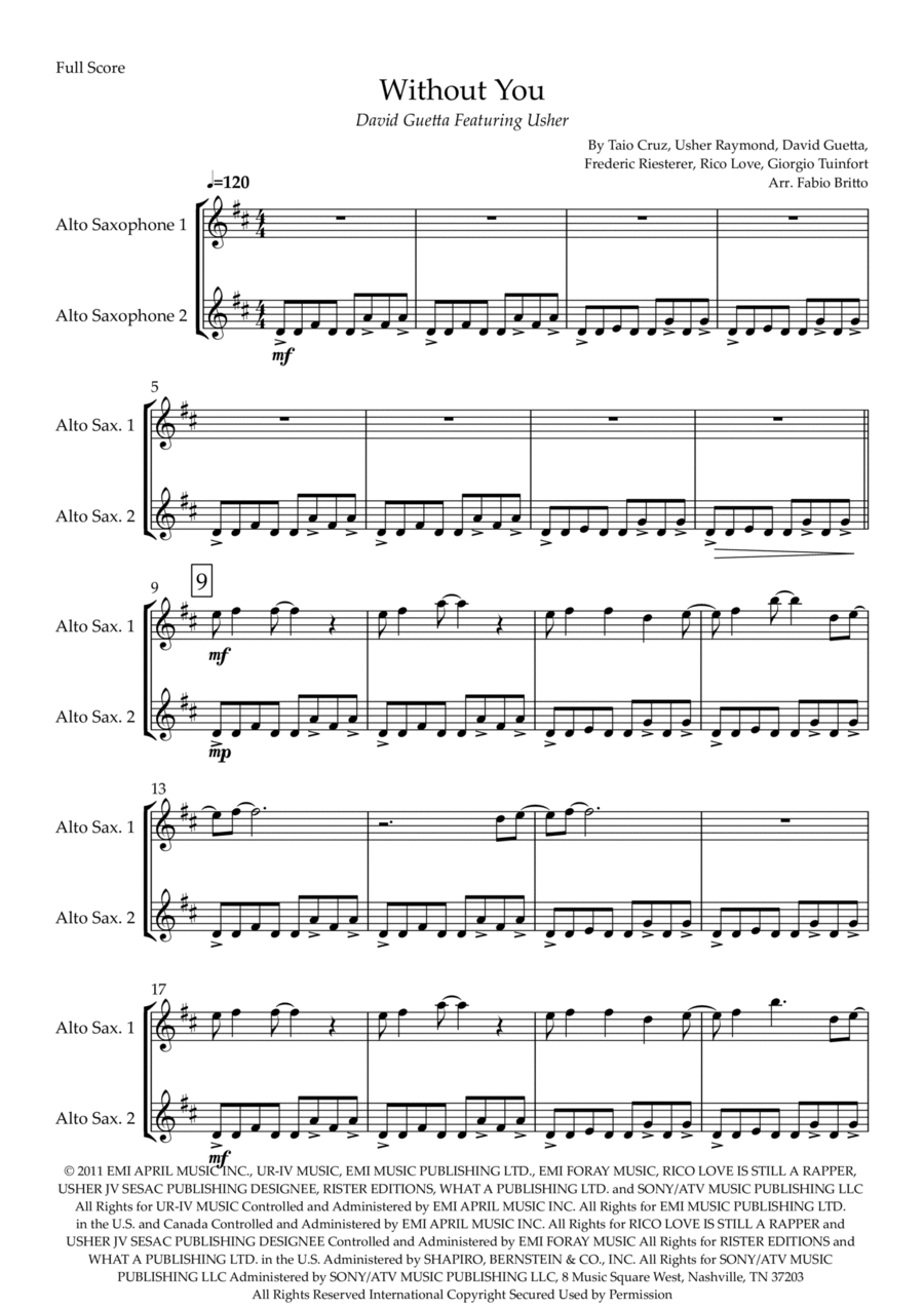 Without You Woodwind Duet scores gallery preview page 1