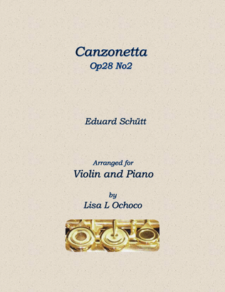 Canzonetta Op28 No2 for Violin and Piano