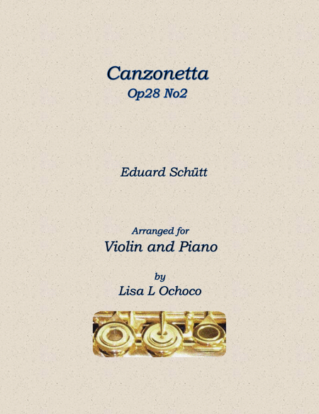 Canzonetta Op28 No2 for Violin and Piano image number null