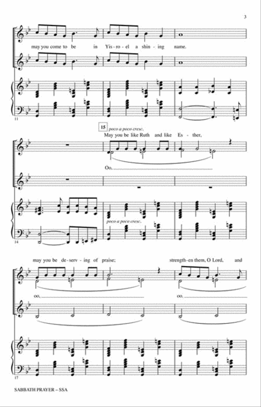 Sabbath Prayer SSA scores gallery preview page 3