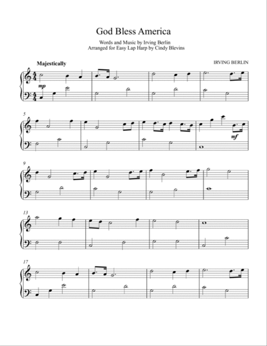 God Bless America ® Lap Harp scores gallery preview page 2